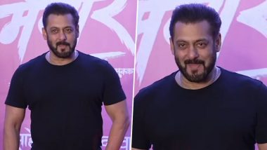 ‘Dharmaveer 2’: Salman Khan Arrives in Style for the Trailer Launch Event of Prasad Oak’s Marathi Film (Watch Video)