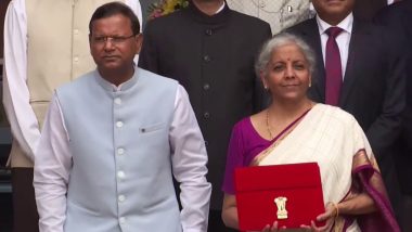 Finance Minister Nirmala Sitharaman Dons Off-White Saree for Her 7th Consecutive Union Budget Presentation (See Pics)