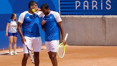 Paris Olympics 2024: Indian Tennis Duo of Rohan Bopanna and N Sriram Balaji Crashes Out After Defeat in First Round