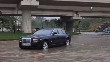 Rolls Royce Stuck in Delhi Rains: Luxury Car Seen Stranded on Flooded Street, Video Goes Viral