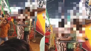 Kissing Challenge Viral Video: Couple Accepts Dare, Shares Kiss in Public at Nauchandi Mela in Meerut