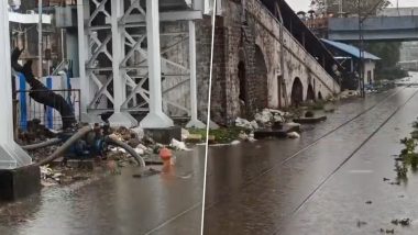 Mumbai Rains: Local Train Services on Central, Harbour and Western Lines Hit After Heavy Rainfall; Schools, Colleges Shut for 1st Session (Watch Videos)