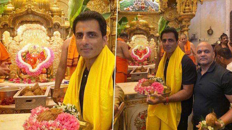 Ashadhi Ekadashi 2024: Sonu Sood Visits Siddhivinayak Temple in Mumbai and Seeks Blessings From Lord Ganesha (View Pics and Watch Video)