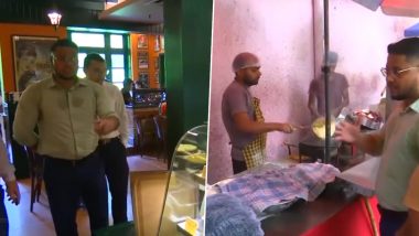 Khan Market Hotels Inspection: FSSAI Officials Make Suprise Visit to Restaurants, Grocery Stores and Roadside Stalls in Delhi's Popular Area, Samples Collected to Check Food Quality (Watch Videos)