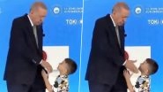 Turkey: President Recep Tayyip Erdogan Slaps Boy on Stage for Not Kissing His Hand at Public Event in Rize Province, Video Goes Viral