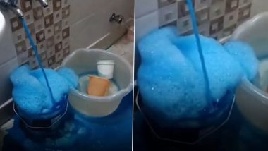 Delhi: Blue Foam Water Comes out of Tap in Peeragarhi, Shocking Video Surfaces