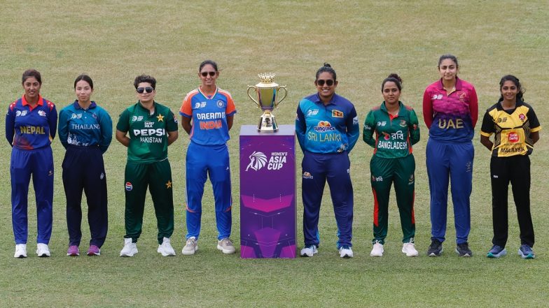 Team Captains Including Harmanpreet Kaur, Chamari Athapaththu, and Nida Dar Click Photo With Trophy Ahead of Women's Asia Cup T20 2024 Tournament (See Pics)