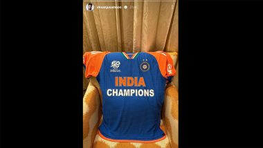 ‘Champions’ Sanju Samson Unveils Team India’s Special Felicitation Jersey To Commemorate T20 World Cup 2024 Glory (See Pic)