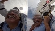 World Skydiving Day 2024: Tourism Minister Gajendra Singh Shekhawat Skydives in Haryana&rsquo;s Narnaul (Watch Video)