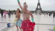 Semi-Nude Anti-Fascist Protest in Paris: Women Protesters Go Topless, Raise Slogans Against Fascism Near Eiffel Tower (Watch Video)