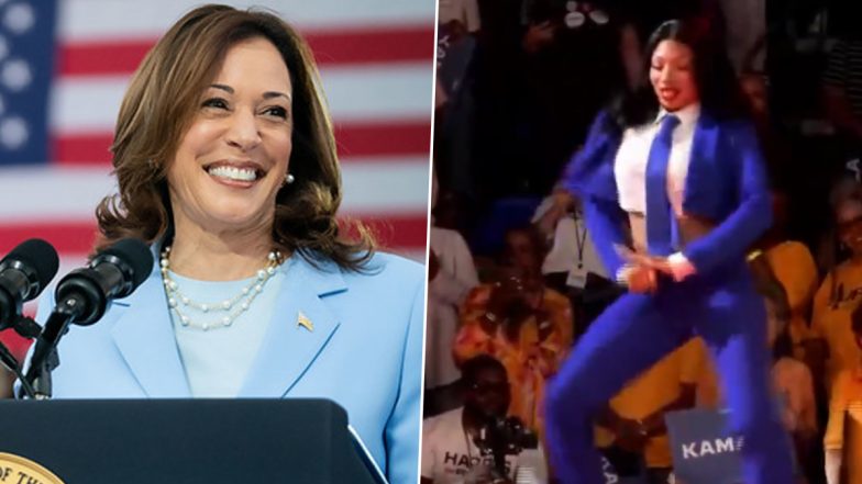 Megan Thee Stallion Raises Support for Kamala Harris' Presidential Campaign Rally in Atlanta With 'Twerking' Dance Performance (Watch Video)