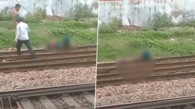 Uttar Pradesh: Bystanders Film Injured Woman on Railway Track in Etawah Instead of Helping Her, Disturbing Video Surfaces