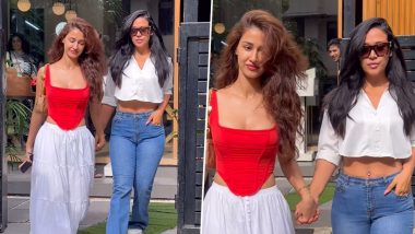 Disha Patani and Her Ex Tiger Shroff’s Sister Krishna Shroff Enjoy Lunch Date at a Bandra Eatery (Watch Video)