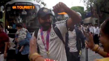 Rohit Sharma Dances to Tunes of ‘Dhol’, Celebrates India’s ICC T20 World Cup 2024 Win in Style (Watch Video)