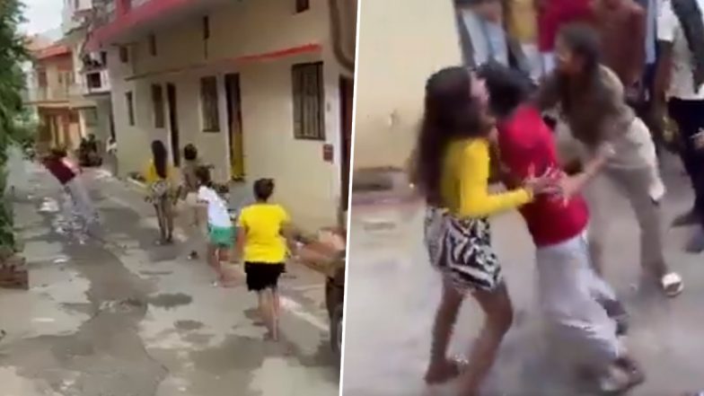 Jhansi Brawl Video: Girls Create Ruckus, Thrash Shopkeeper Over Monetary Dispute in Uttar Pradesh