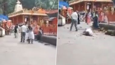 Andhra Pradesh: Woman Injured After Tree Branch Falls on Her During Temple Visit at Tirumala Hill; Disturbing Video Surfaces