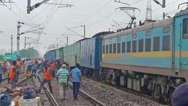 Bhubaneswar Train Derailment: Goods Train Derail at Mancheswar Station, No Casualties Reported (Watch Video)