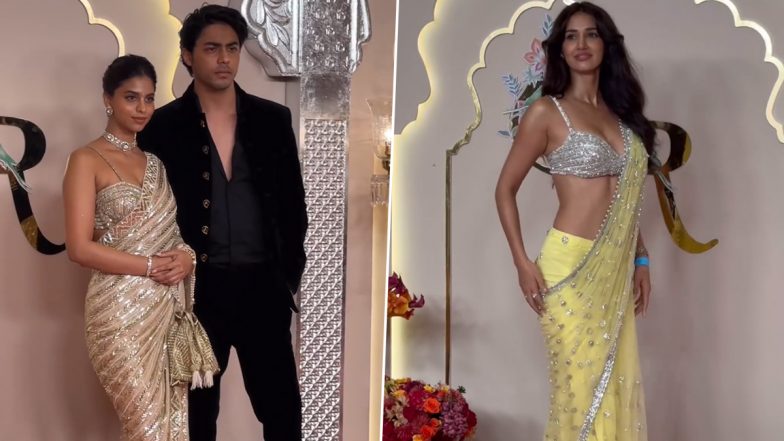 Anant Ambani-Radhika Merchant Wedding: Suhana Khan, Aryan Khan, Disha Patani and Other Bollywood Celebs Spotted at Venue (Watch Videos)