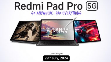 Redmi Pad Pro 5G Launch Confirmed on July 29; Check Expected Price, Specifications and Features of Upcoming Redmi Tablet