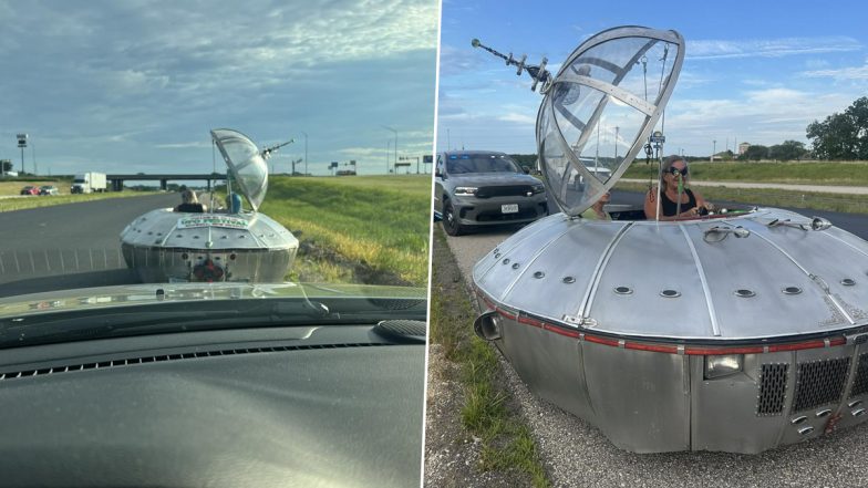 UFO-Like Car Spotted at Missouri! Crawford County Sheriff Pulls Over Spaceship-Inspired Car Driving to Roswell UFO Festival (See Pictures)