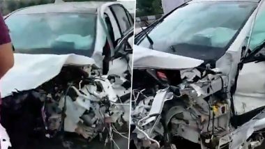 UP Minister Nand Gopal Nandi’s Son, Daughter-in-Law Injured in Car Accident on Lucknow-Agra Expressway (See Pics and Video)