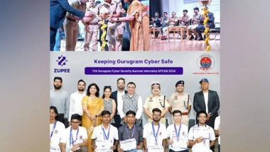 Business News | Gurugram Cyber Police and Zupee Successfully Conclude Gurugram Cyber Security Summer Internship Program (GPCSSI2024)