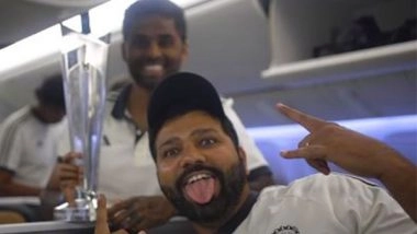 Sports News | Smiles, Jubilation and Family Time: Inside the Aircraft Which Brought Back Home T20 World Champions Team India