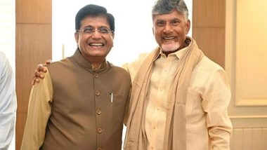 India News | Andhra CM Chandrababu Naidu Meets Union Ministers Piyush Goyal, Ram Mohan Naidu Kinjarapu