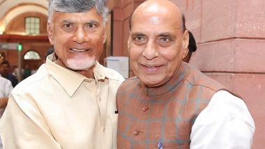 India News | Andhra CM Naidu Meets Defense Minister Rajnath Singh in Delhi