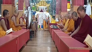 World News | Bihar: Tibetan Monks Offer Prayers for Long Life of Dalai Lama in Bodh Gaya