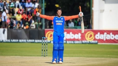 Sports News | 2nd T20I, Harare: Abhishek Sharma's Blistering Ton Guides India to Massive 234/2 Against Zimbabwe