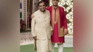 Entertainment News | Mukesh Ambani Poses with Son Akash Ambani at Anant-Radhika's Haldi Ceremony