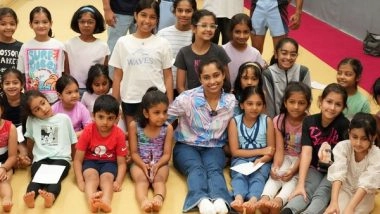 Sports News | Dipa Karmakar Meets Athletes at Gymnastics Training Facility in Mumbai