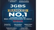 Business News | BBA (Hons.) Programme at Jindal Global Business School Ranked First & India's Best: Outlook-ICARE Rankings 2024