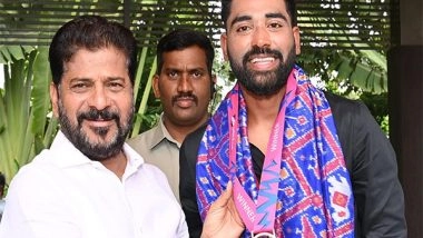 Sports News | India Seamer Mohammed Siraj Meets CM Revanth Reddy After T20 WC Triumph