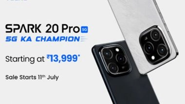 Business News | TECNO SPARK 20 Pro 5G: 5G Ka Champion Launched; to Keep Users Ahead in the Digital Age