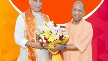 India News | UP CM Yogi Adityanath Wishes Defence Minister Rajnath Singh on His Birthday