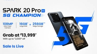 Business News | The Ultimate 5G Ka Champion - TECNO SPARK 20 Pro 5G Goes on Sale Today