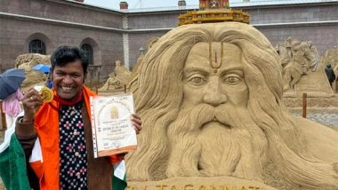 World News | Indian Embassy in Russia Congratulates Artist Sudarsan Pattnaik for Winning Golden Sand Master Award