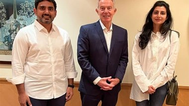 India News | TDP Leader Nara Lokesh, His Wife Meet Former UK Prime Minister Blair