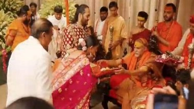 Entertainment News | Anant-Radhika 'Shubh Aashirwad' Ceremony: Newlyweds Receive Blessings from Swami Sadananda Saraswati, Swami Avimukteshwaranand