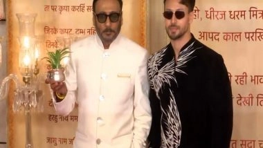 Entertainment News | Tiger Poses with His Dad Jackie Shroff at Anant Ambani-Radhika Merchant's Reception