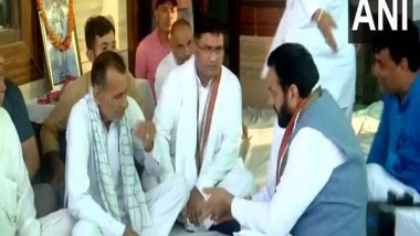 India News | Haryana CM Saini Meets Family of Soldier Killed in Kulgam Attack