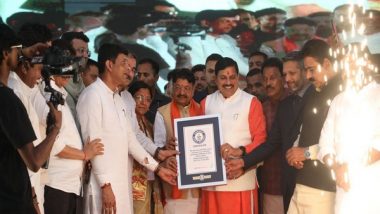 Madhya Pradesh: Indore Sets World Record by Planting 11 Lakh Saplings in 1 Day; CM Mohan Yadav Receives Official Certificate From Guinness Book of World Records (See Pics)