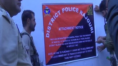 India News | Drug Peddler's Property Worth over Rs 92 Lakh Attached in J-K's Rajouri