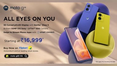 Business News | Moto G85 5G Goes on Sale Today with a 3D Curved Display, Sony LYTIA™ 600 Camera & More on Flipkart at an Effective Starting Price of Rs. 16,999*
