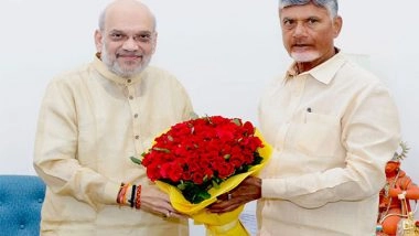 India News | CM Chandrababu Naidu Meets Amit Shah in Delhi, Apprises Him of Andhra's Financial Crisis