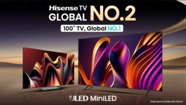 Business News | Hisense Launches Advanced 2024 New Range of Mini LED, Google TV, QLED, and 4K Smart TVs in India