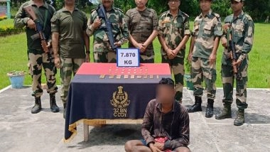 India News | BSF Foils Gold Smuggling Attempt, Arrests Indian Smuggler with 7.9 Kg of Gold Worth Rs 5.8 Crore