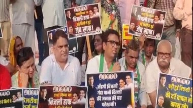India News | Congress Workers Stage Protest Against AAP Govt over Rise in Power Traffis